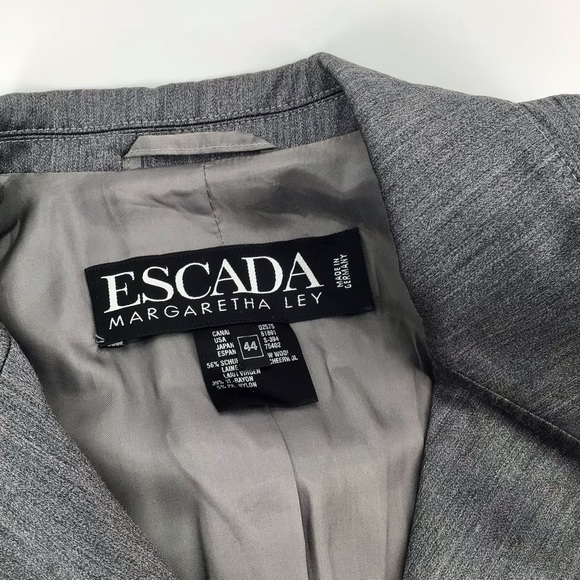 Vintage Escada by Margaretha Ley Gray Blazer Size 44 - Picture 2 of 11